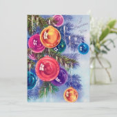 Retro Vintage Weihnachten hinzufügen Karte (Stehend Vorderseite)