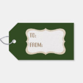 Retro Vintage Weihnachten hinzufügen Namensschilde Geschenkanhänger (Rückseite Horizontal)