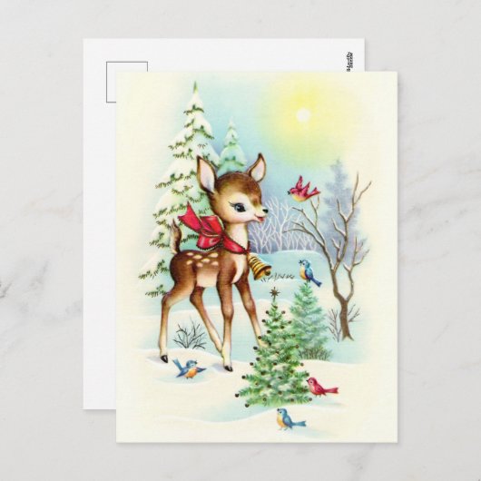 Retro Vintage Weihnachten Hirsch Weihnachtsfeierta (Vorne/Hinten)