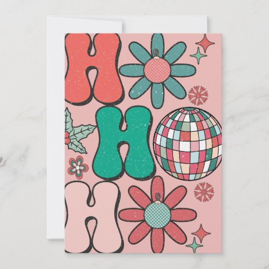 Retro Vintage Weihnachten HoHoHo Fotofamilie (Vorderseite)