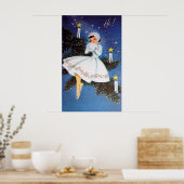 Retro Vintage Weihnachten Holliday Lady Poster (Küche)