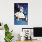 Retro Vintage Weihnachten Holliday Lady Poster (Heimbüro)