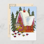 Retro Vintage Weihnachten , Igels Hütte (Vorne/Hinten)