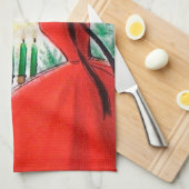 Retro Vintage Weihnachten Lady Küchentuch (Viertel Falte)