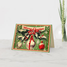 Retro Vintage Weihnachten: Mid Century Yuletide 3 Feiertagskarte