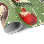 Retro Vintage Weihnachten Mitte Jahrhundert Yuleti Geschenkpapier (Rolleneckpunkt)