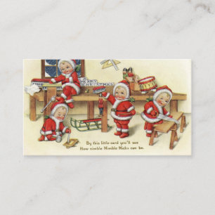 Retro Vintage Weihnachten Nimbles mit Grußkarte Visitenkarte