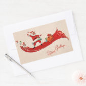 Retro Vintage Weihnachten Rechteckiger Aufkleber (Umschlag)