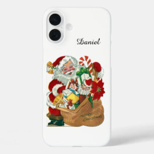 Retro-Vintage-Weihnachten-Santa iPhone 16 Plus Hülle