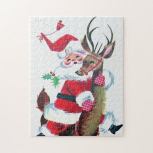 Retro Vintage Weihnachten Santa Claus Puzzle