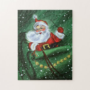 Retro Vintage Weihnachten Santa Feiertag Puzzle
