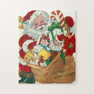 Retro Vintage Weihnachten Santa Feiertag Puzzle