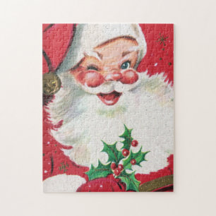 Retro Vintage Weihnachten Santa Feiertag Puzzle