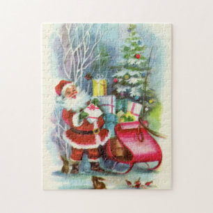 Retro Vintage Weihnachten Santa Feiertag Puzzle
