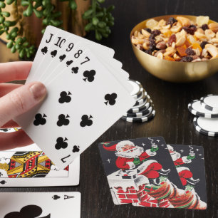 Retro Vintage Weihnachten Santa Feiertags Spielkar Spielkarten