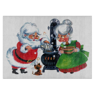 retro vintage Weihnachten Santa Ferienküche Schneidebrett