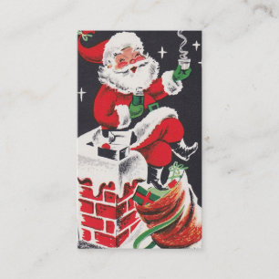 Retro Vintage Weihnachten Santa Grußkarte Visitenkarte