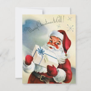 Retro Vintage Weihnachten Santa Namenskarte