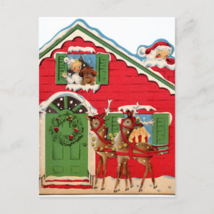 retro vintage Weihnachten Santa Rentier