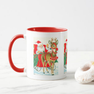 retro vintage Weihnachten Santa Rentier Tasse