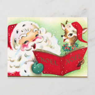 retro-vintage-Weihnachten-Santa-Urlaub-Postkarte Feiertagspostkarte