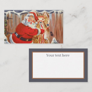 retro vintage Weihnachten Santa zusätzliche Inform Visitenkarte