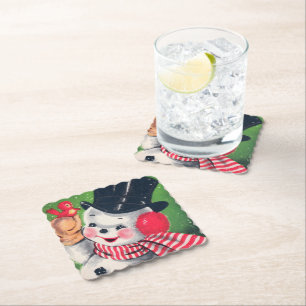 Retro Vintage Weihnachten Schneemann Party Unterse Untersetzer