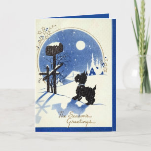 retro vintage Weihnachten Scottie Hund