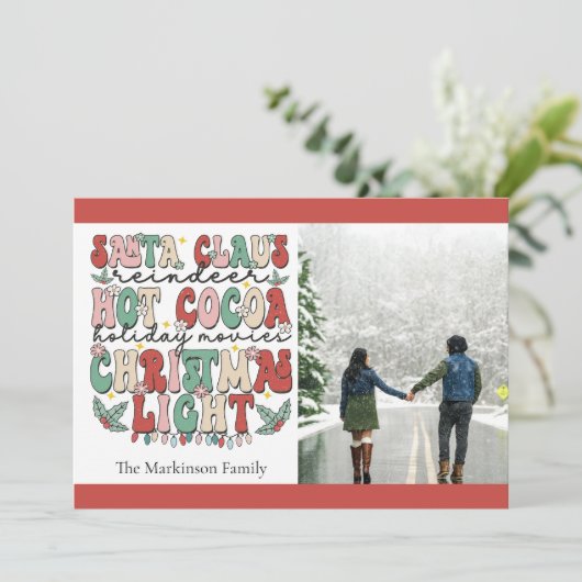 Retro Vintage Weihnachten und heißes Coco (Stehend Vorderseite)