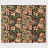 Retro Vintage Weihnachten: Weihnachten und Geschen Geschenkpapier (Flach)