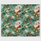 Retro Vintage Weihnachten: Weihnachten Winterfreud Geschenkpapier (Flach)