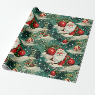 Retro Vintage Weihnachten: Weihnachten Wintergenus Geschenkpapier