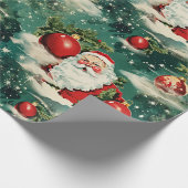 Retro Vintage Weihnachten: Weihnachten Wintergenus Geschenkpapier (Ecke)
