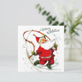 Retro Vintage Weihnachten Weihnachts-Jump Roping (Stehend Vorderseite)