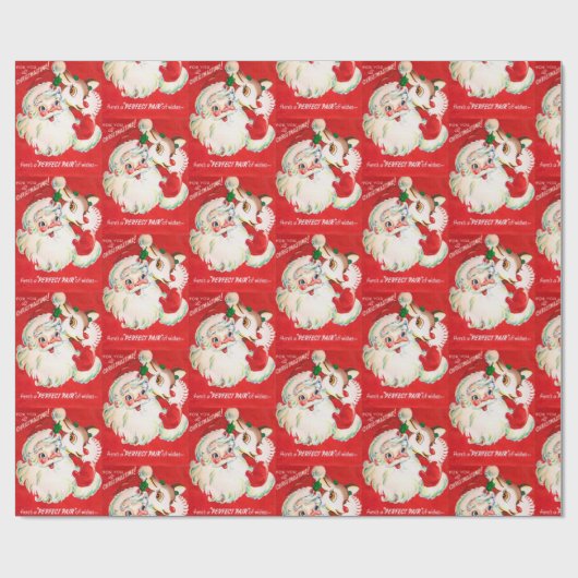 Retro Vintage Weihnachten Weihnachtsfeiertag Geschenkpapier (Flach)