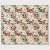 Retro Vintage Weihnachten "Weihnachtsfeiertag" Geschenkpapier (Flach)