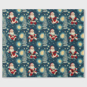 Retro Vintage Weihnachten: Weihnachtsfeiertage Geschenkpapier (Flach)