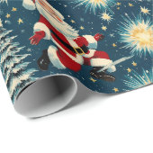 Retro Vintage Weihnachten: Weihnachtsfeiertage Geschenkpapier (Rolleneckpunkt)