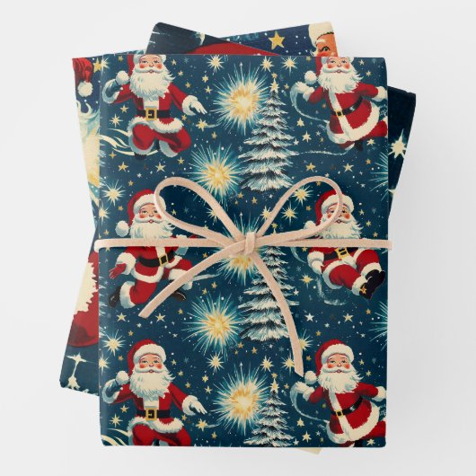 Retro Vintage Weihnachten: Weihnachtsfeiertage Geschenkpapier Set (Beispiel)