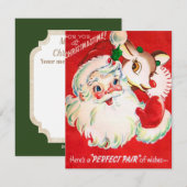 Retro Vintage Weihnachten Weihnachtskarte (Vorne/Hinten)