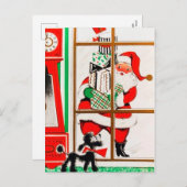 Retro Vintage Weihnachten Weihnachtskarte (Vorne/Hinten)