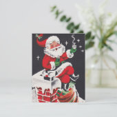 Retro Vintage Weihnachten Weihnachtskarte (Stehend Vorderseite)