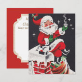 Retro Vintage Weihnachten Weihnachtskarte (Vorne/Hinten)