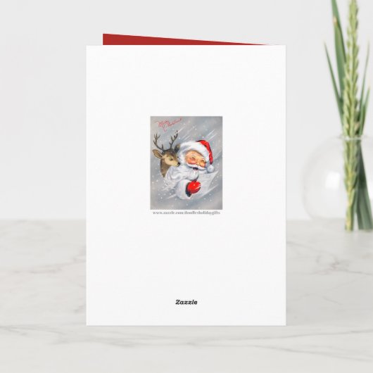 Retro Vintage Weihnachten Weihnachtsmann hinzufüge (Rückseite)