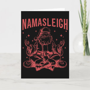 Retro Vintage Weihnachten Yoga Santa Namasleigh Karte