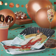 Retro Vintage Weihnachts-Dame Holiday
