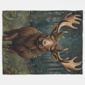 Retro-Vintage-Weihnachts-Elch Fleecedecke (Vorderseite (Horizontal))