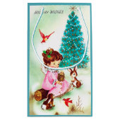 Retro Vintage Weihnachts-Engel-Party-Tasche Kleine Geschenktüte (Rückseite)