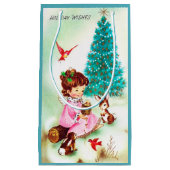 Retro Vintage Weihnachts-Engel-Party-Tasche Kleine Geschenktüte (Vorderseite)