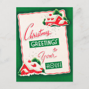 Retro Vintage Weihnachts-Feiertags-Postkarte für Z Feiertagspostkarte